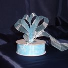 Sheer Organza Ribbon Mono Edge - 7/8" - 25 Yards (75 FT) - Baby Blue