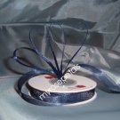 Sheer Organza Ribbon Mono Edge - 7/8" - 25 Yards (75 FT) - Navy Blue