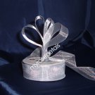 Sheer Organza Ribbon Mono Edge - 7/8" - 25 Yards (75 FT) - Silver