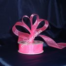 Sheer Organza Ribbon Mono Edge - 7/8" - 25 Yards (75 FT) - Hot Pink