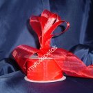 Sheer Organza Ribbon Mono Edge - 1.5" - 25 Yards (75 FT) - Red