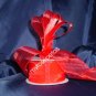 Sheer Organza Ribbon Mono Edge - 1.5" - 25 Yards (75 FT) - Red