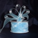 Sheer Organza Ribbon Mono Edge - 1.5" - 25 Yards (75 FT) - Baby Blue