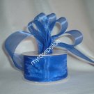 Sheer Organza Ribbon Mono Edge - 1.5" - 25 Yards (75 FT) - Royal Blue