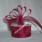 Sheer Organza Ribbon Mono Edge - 1.5" - 25 Yards (75 FT) - Burgundy