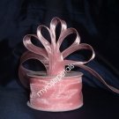Sheer Organza Ribbon Mono Edge - 1.5" - 25 Yards (75 FT) - Pink