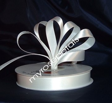 Ribbon - Satin Ribbon- 5/8" Single Face 50 Yards (150 FT) - White -Sewing-Craft- Wedding Favors