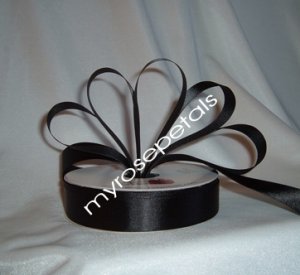 Ribbon - Satin Ribbon- 7/8" Single Face 50 Yards (150 FT) - Black - Sewing - Craft - Wedding Favors