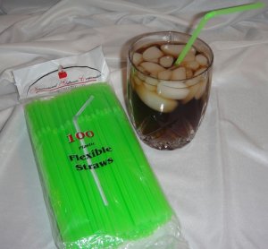 Straws - Flex/Flexible Drinking Straws - Luau - Wedding - Party - Lime Green - 100 Flexible Straws