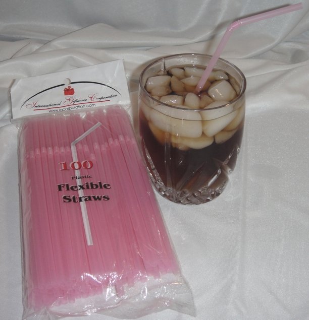 Straws - Flex/Flexible Drinking Straws - Luau - Wedding - Party - Pastel Pink - 100 Flexible Straws