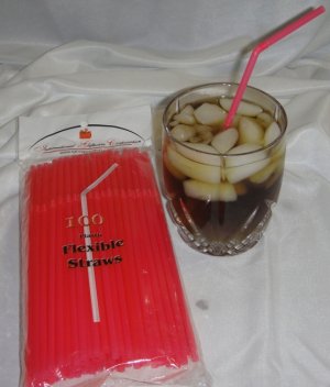 Straws - Flex/Flexible Drinking Straws - Luau - Wedding - Party - Red - 100 Flexible Straws