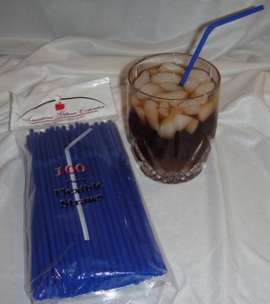 Straws - Flex/Flexible Drinking Straws - Luau - Wedding - Party - Royal Blue - 100 Flexible Straws