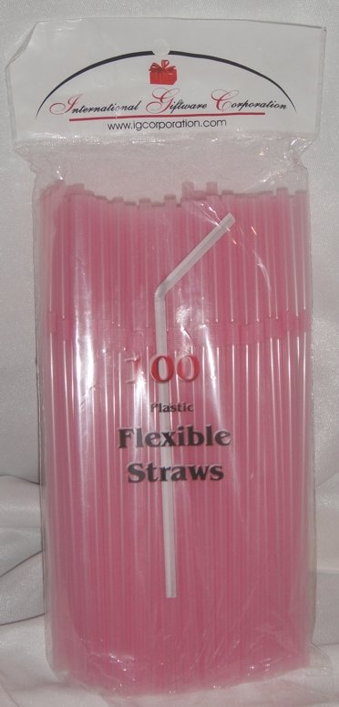 Straws - Flex/Flexible Drinking Straws - Luau - Wedding - Party - Pastel Pink - 200 Flexible Straws