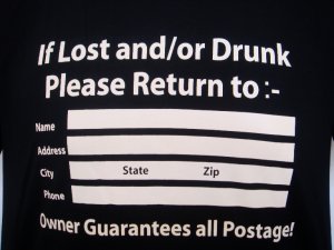 Mens Womens "If Lost Drunk" Funny Art T-Shirt Black M