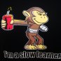Mens Womens Slow Learner Funny Art T-Shirt Black M