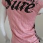 New Womens Girl Emo Punk Urban Cotton Top T-Shirt Pink