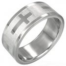 316L Surgical Stainless Steel Polished Cross Ring Size 12 316L Surgical Stainless Steel Polished Cross Ring Size 12