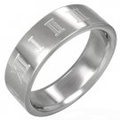 316L Stainless Steel Roman Numeral Band Ring Size 316L Stainless Steel Roman Numeral Band Ring Size