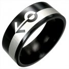 316L Black Polished Stainless Steel Gender Gay Pride Ring Size 6 316L Black Polished Stainless Steel Gender Gay Pride Ring Size 6