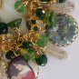 Altered Art Celtic Goddess Irish Eyes Upon You Brass Toggle Clasp Charm Bracelet OOAK