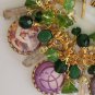 Altered Art Celtic Goddess Irish Eyes Upon You Brass Toggle Clasp Charm Bracelet OOAK