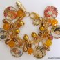 Altered Art Roman Gods and Goddesses Pearl & Crystal Brass Charm Bracelet OOAK