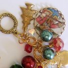 Altered Art Mary Engelbreit Inspired Winter Christmas Charm Bracelet & Necklace