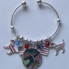 Handcrafted Altered Art Greyhound Cuff Bracelet OOAK
