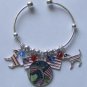 Handcrafted Altered Art Greyhound Cuff Bracelet OOAK