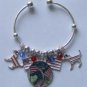 Handcrafted Altered Art Greyhound Cuff Bracelet OOAK