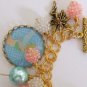 Altered Art Tinker Bell Inspired Fairy Brass Toggle Clasp Charm Bracelet  OOAK