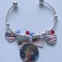 Handcrafted Altered Art Patriotic Cuff Bracelet OOAK
