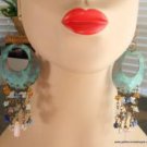 Beautiful Handcrafted Verdigris Patina Chandelier Earrings OOAK