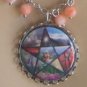 Handcrafted Layered Adjustable Silver Pentagram Pagan Gothic 20" Necklace OOAK