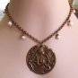 Handcrafted Adjustable 16"-18" Romantic Bronze Crone Goddess Necklace OOAK.