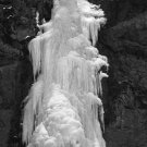 Ice Falls Black and White Giclee Art Print 12x16