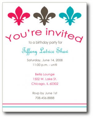 Fleur De Lis Invitation/ Announcement