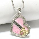 Heart and ribbon necklace(R1247PK-3471)