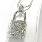Ccrystal padlock necklace(E1270SL-121044)