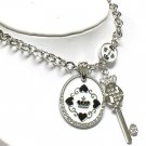 Key & round pendant necklace(R1275WH-29109)