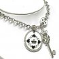 Key & round pendant necklace(R1275WH-29109)