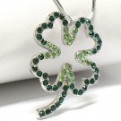 Crystal four leaves clover necklace(R1261GN-12639)