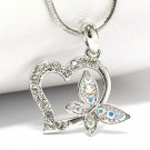 Butterfly heart necklace (R1239CL-12643)