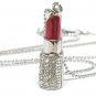 Crystal lipstick necklace(E1240RD-12156)
