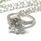 Crystal big ring pendant necklace(U1261SL-42896)