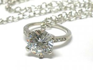 Crystal big ring pendant necklace(U1261SL-42896)