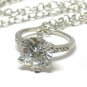 Crystal big ring pendant necklace(U1261SL-42896)