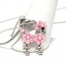 Poodle puppy necklace(R1229PK-12162)
