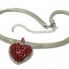 Heart mesh chain necklace(O1265RD-41752)