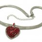 Heart mesh chain necklace(O1265RD-41752)